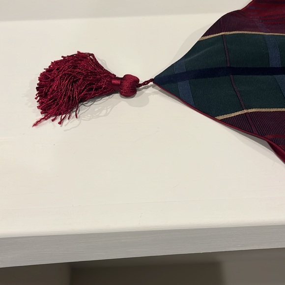 2-Sided Holiday/Anytime 72” Table Runner in Royal Colors or Solid w/End Tassels. - Picture 7 of 8